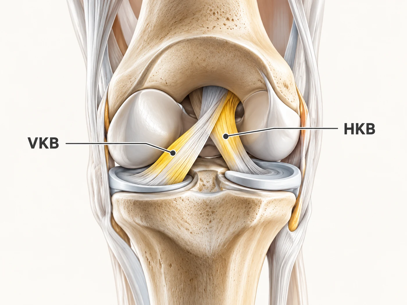 Anatomische Darstellung des Kniegelenks